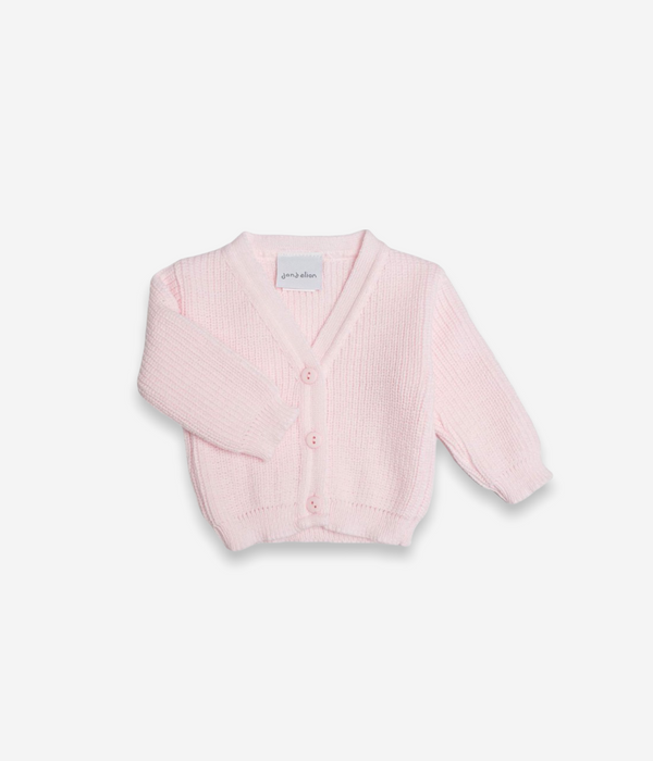 Ribbed knit cardigan - pink