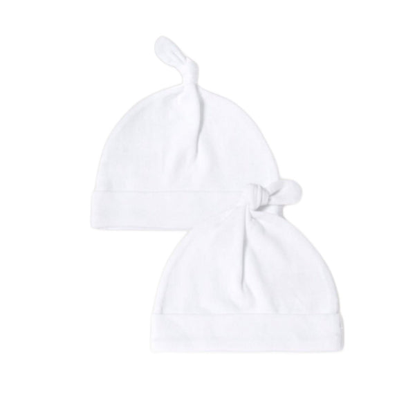 White baby knot hat (2 pack)