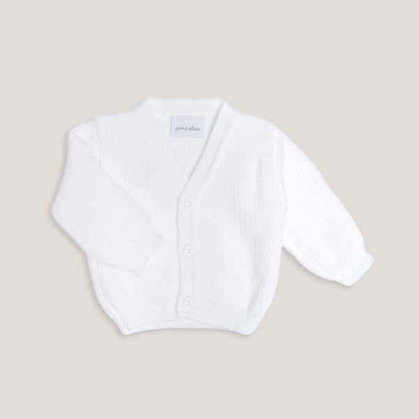 Ribbed knit cardigan - white