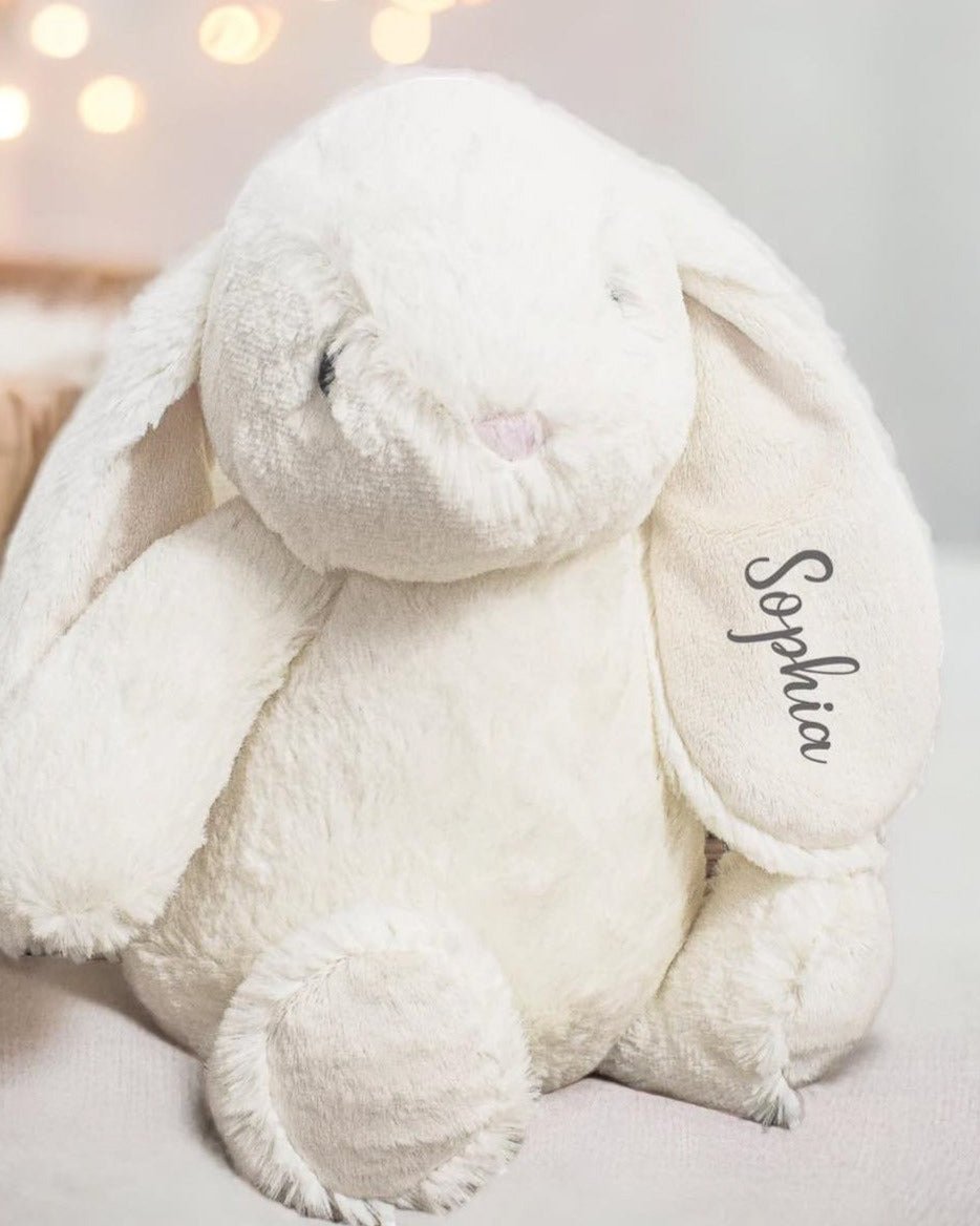 Personalised bunny soft toy - dawn white