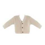 Ribbed knitted cardigan - taupe