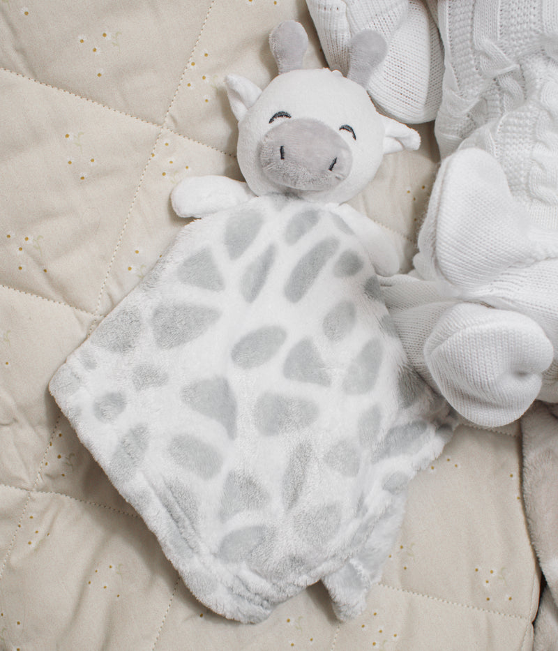 Soft grey giraffe comforter