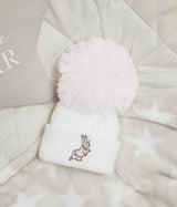 Large Rabbit Pom Hat - Soft Pink