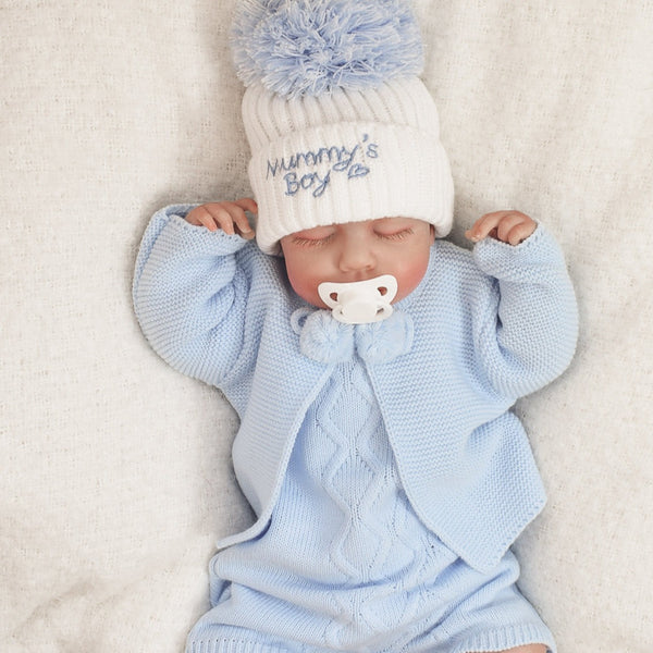 Blue Knitted Romper Set (2-Piece)