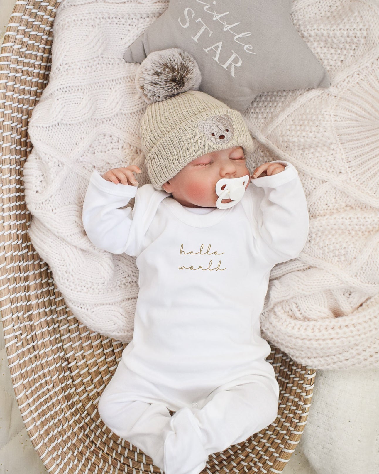 Hello world white sleepsuit