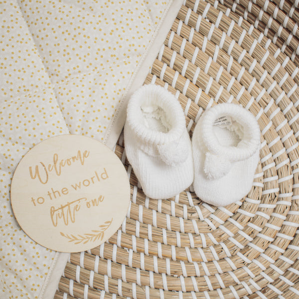Baby Pom Booties - White