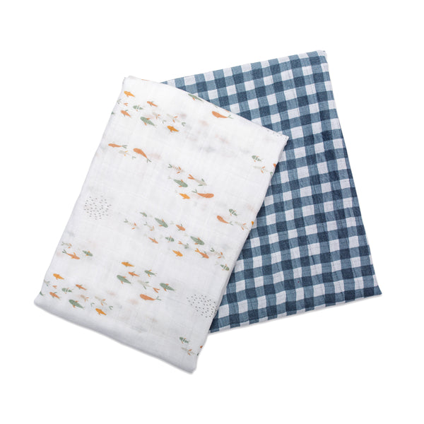 Gingham Cotton Swaddles (2-Pack)