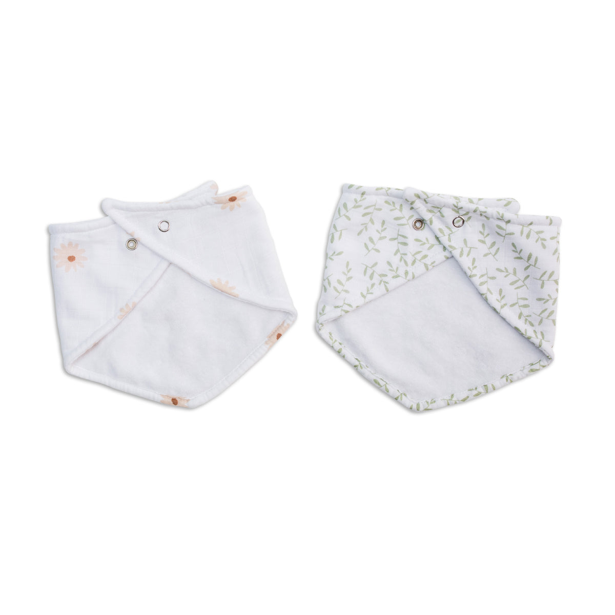 Daisy & greenery bibs (2-pack)