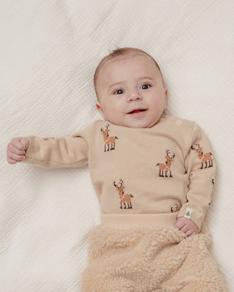 Baby knitted reindeer sweater