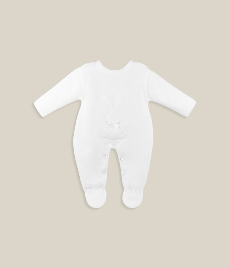 Knitted Bunny Onesie - White