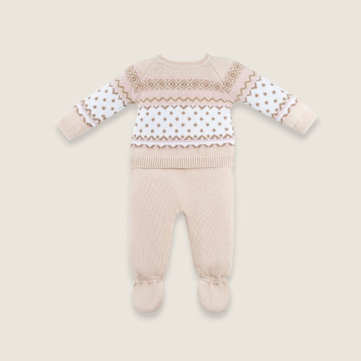 Fairisle knitted set - pink