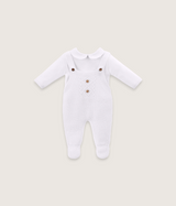Knitted dungaree set - white