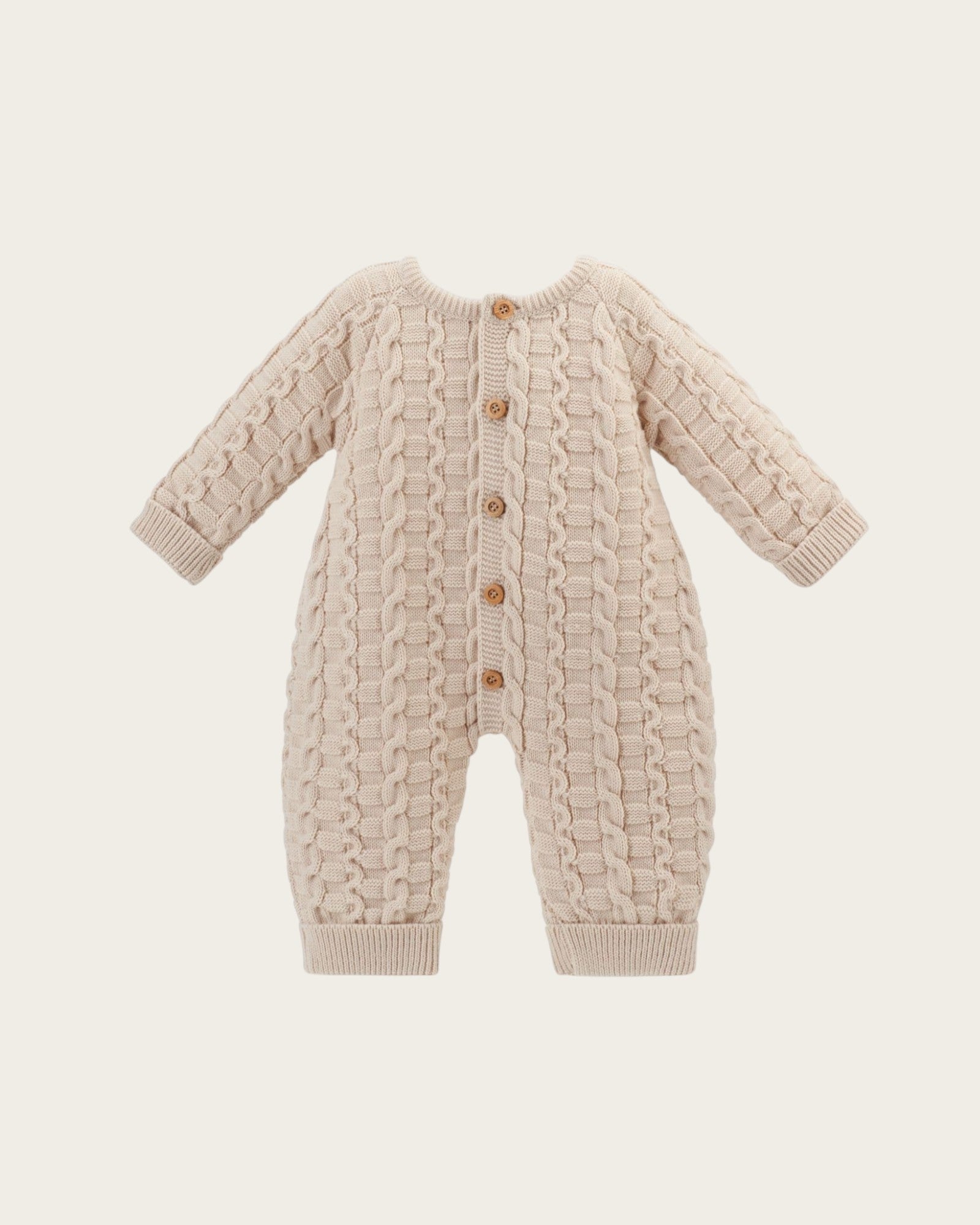 Basket Weave Onesie - Taupe