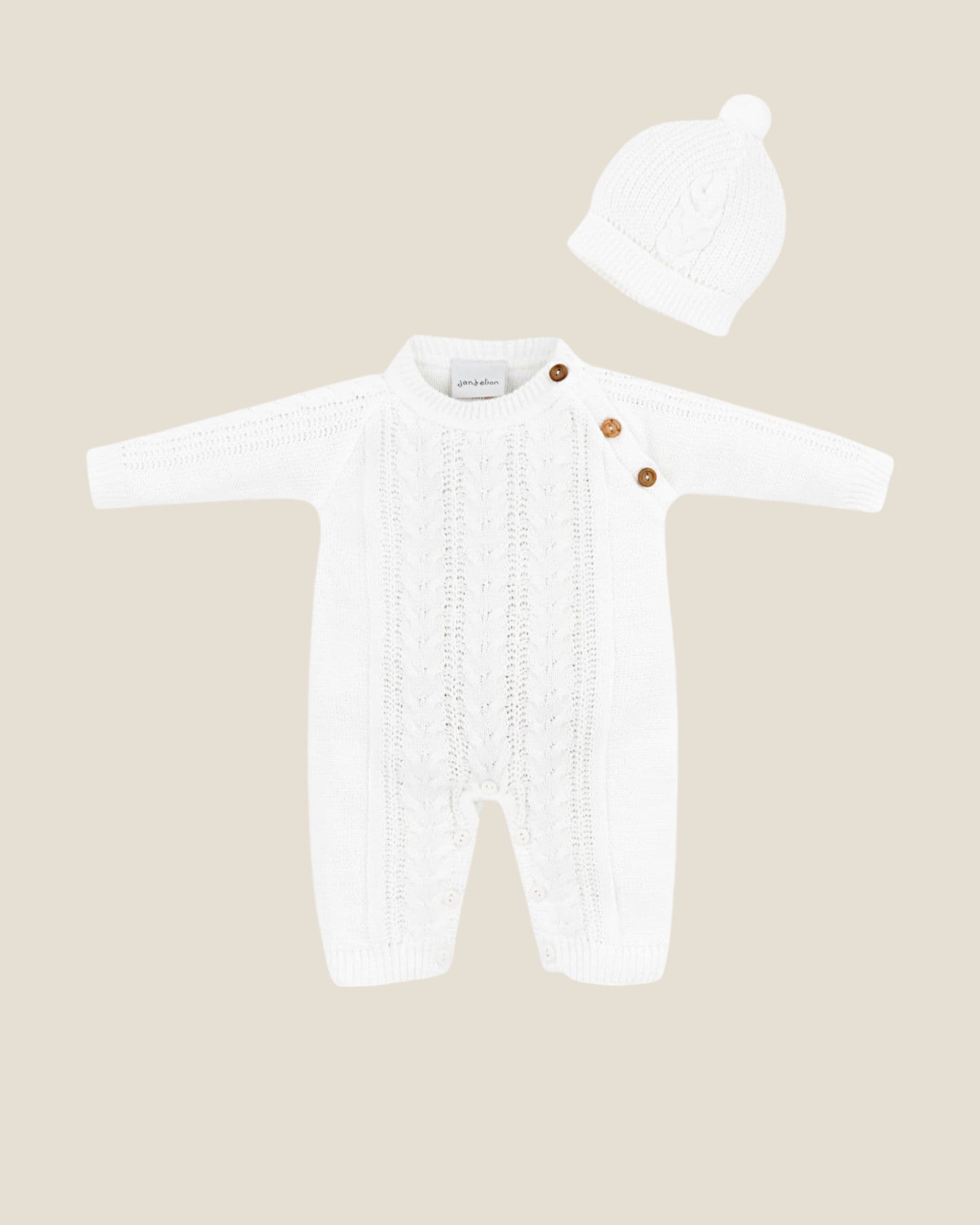 neutral newborn romper hat white