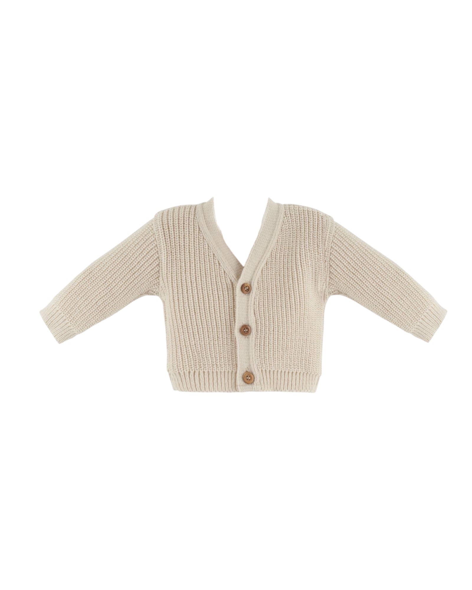 Ribbed knitted cardigan - taupe