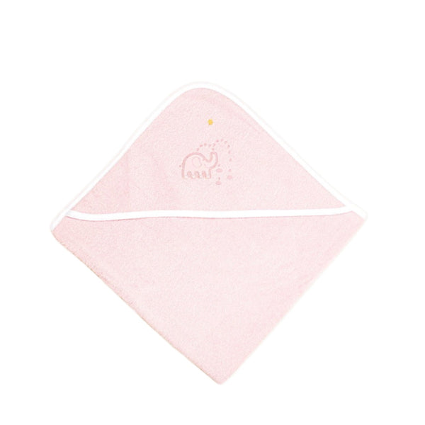 Pink hooded towel - elephant