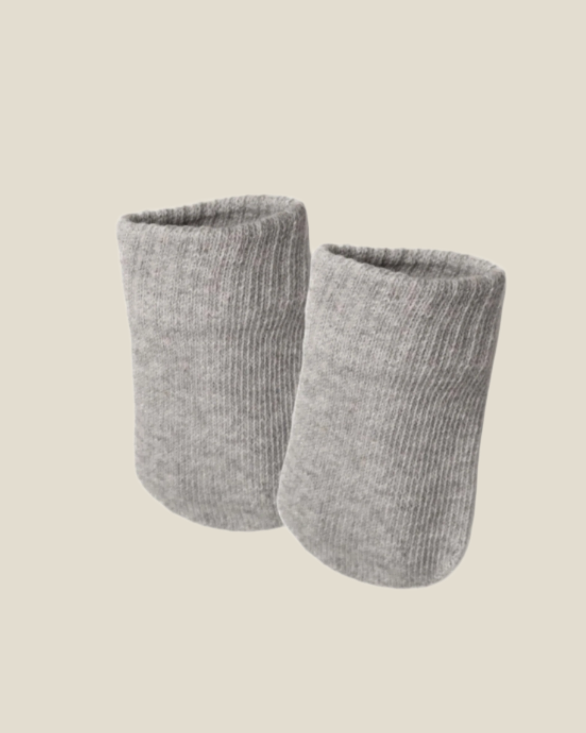 Brushed Cotton Mittens - Grey