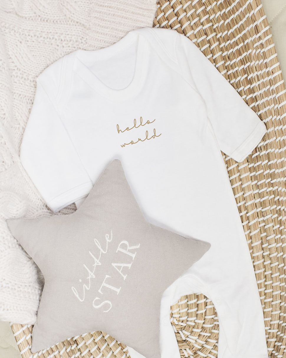 Hello world white sleepsuit