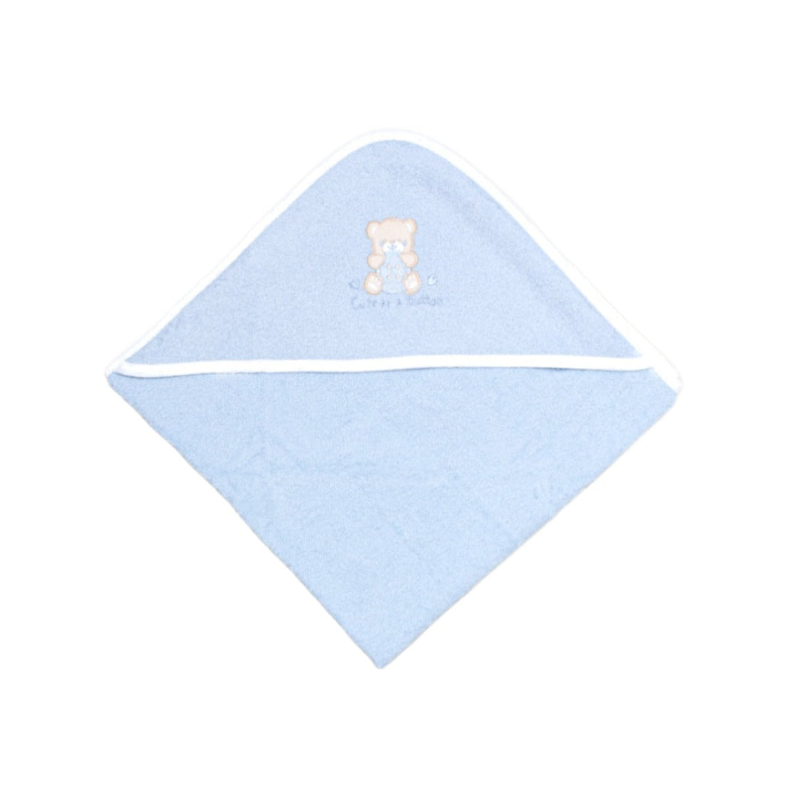 Blue hooded towel - bear