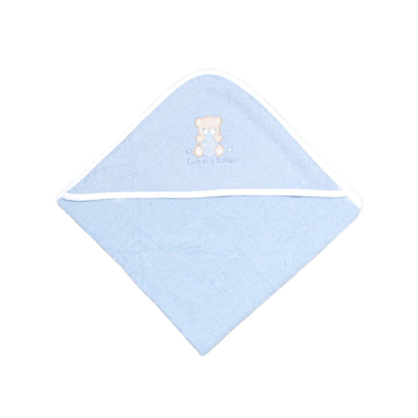 Blue hooded towel - bear