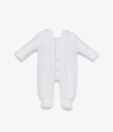 White knitted pramsuit - BERRY & BLOSSOMS