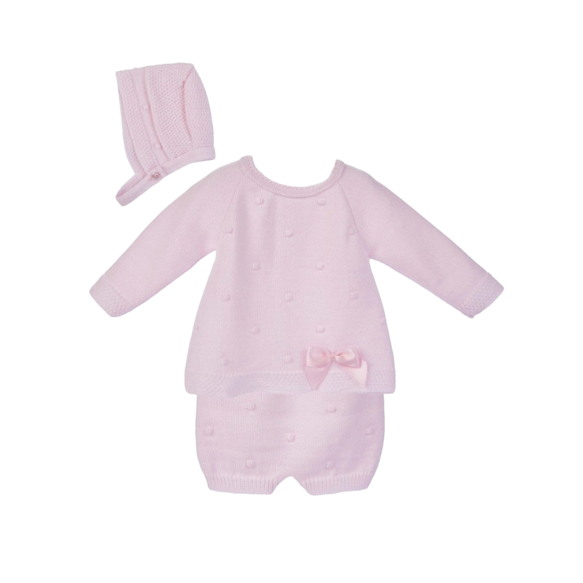 Pink bobble romper set (3-Piece)