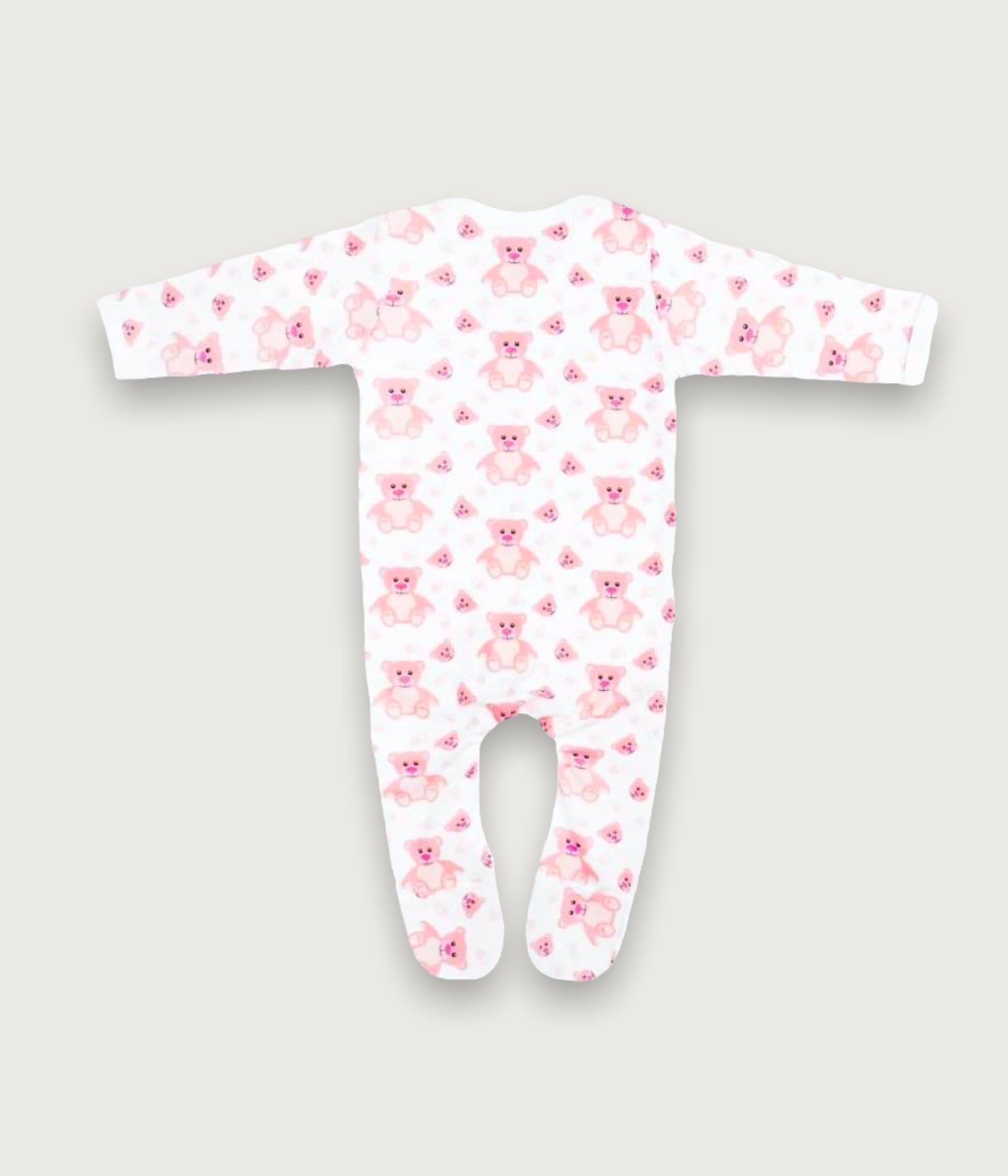 Personalised Pink Bear Signature Sleepsuit - BERRY & BLOSSOMS