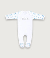 Personalised Blue Bear Signature Sleepsuit - BERRY & BLOSSOMS